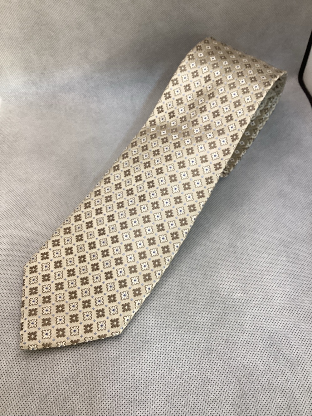 Tasso Elba Beige and Brown Micro-Pattern Men's Tie